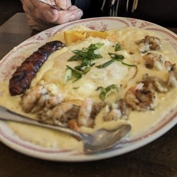 Pancake Boy - Eggs and The Grits with Sausage & Shrimp - Breakfast & Brunch Near Me - San Francisco, California
