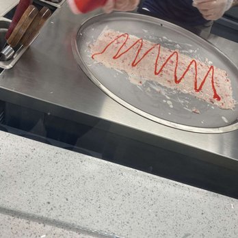 Rollie Rolls Ice Cream - Making my Strawberry Cheesecake Ice Cream - Thai Near Me - Pflugerville, Texas Rollie Rolls Ice Cream - Making my Strawberry Cheesecake Ice Cream - Thai Near Me - Pflugerville, Texas