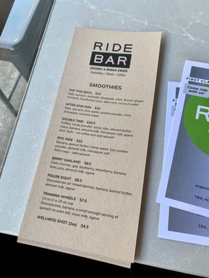 Menu photo 3 RIDE Bar Oakland, CA