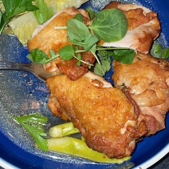 Aba - Heirloom Crispy Chicken Thigh - Mediterranean Near Me - Austin, Texas