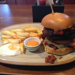 The Hockney - The ultimate messy burger made even more ultimate by doubling the burger to Three Burgers instead of the less ultimate 2 burgers