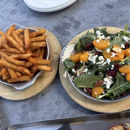 Side Kale salad and side french fries
