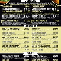 Pastimes Pub & Grille - Burgers / Sandwiches / Wraps / Salads - As of 11-Jun-2025