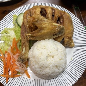 Pho Ga Vang - Fried Chicken Leg Rice Platter (comes with a small bowl of broth) - Vietnamese Near Me - Falls Church, Virginia Pho Ga Vang - Fried Chicken Leg Rice Platter (comes with a small bowl of broth) - Vietnamese Near Me - Falls Church, Virginia