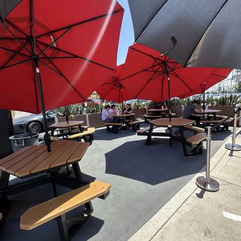 LOTTERIA Fullerton - Shaded patio area - Burgers Near Me - Fullerton, California