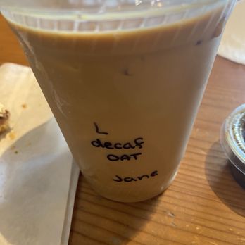 Pampas Cafe - Iced decaf oat milk latte - Coffee & Tea Near Me - Castro Valley, California