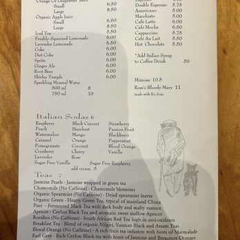 Rose's Cafe - Drink menu - Italian Near Me - San Francisco, California