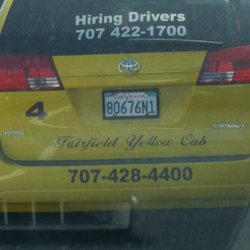 Fairfield Yellow Cab - Bad driver who cut me off in a white solid line.