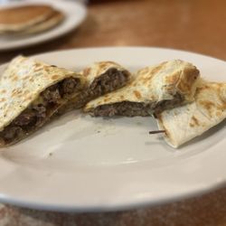 Nutley Diner - Pretty sad looking Bacon Cheeseburger Quesadilla