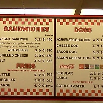 Five Guys - Menu - Burgers Near Me - Valencia, California Five Guys - Menu - Burgers Near Me - Valencia, California