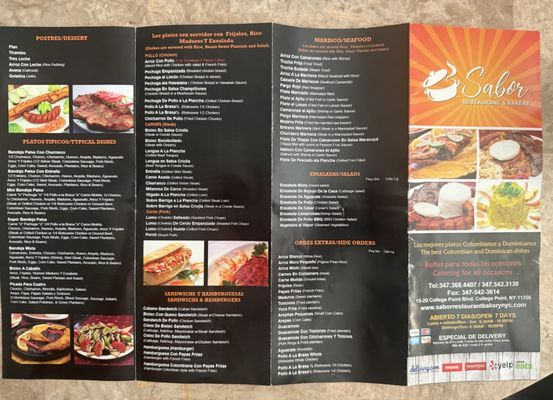 Menu photo 2 Sabor Restaurant & Bakery College Point, NY Menu photo 2 Sabor Restaurant & Bakery College Point, NY