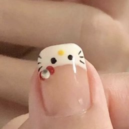 French tip hello kitty French tip hello kitty