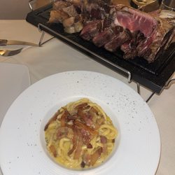 Ristorante Fonte alla Vena - Carbonara and T Bone steak