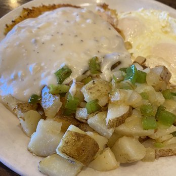 Wagon Wheel Restaurant - Chicken fried chicken breakfast. Could use more seasoning, but adding S&P works - American Near Me - Needles, California Wagon Wheel Restaurant - Chicken fried chicken breakfast. Could use more seasoning, but adding S&P works - American Near Me - Needles, California