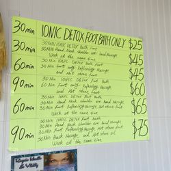 Himalaya Sen - Foot Bath and Detox Menu