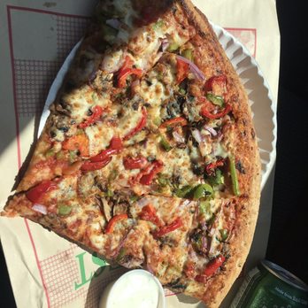 Pizza Boys - veggie pizza slice (lunch special about $5 comes with a drink) - large portion! - Pizza Near Me - Toronto, Ontario Pizza Boys - veggie pizza slice (lunch special about $5 comes with a drink) - large portion! - Pizza Near Me - Toronto, Ontario