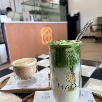 Haos Sweets - Classic matcha latte and vanilla flat white. - Bakeries Near Me - Houston, Texas