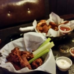 Tree House Bar and Restaurant - Shrimp basket and wings.