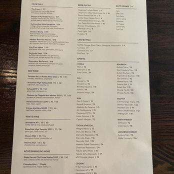 Griffin's - DRINKS & COCKTAILS MENU as of AUGUST 2024 - New American Near Me - Brea, California