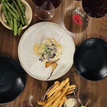 Compline Restaurant - Poached Halibut, Duck Far Fries, Baby Fava Beans - Wine Bars Near Me - Napa, California Compline Restaurant - Poached Halibut, Duck Far Fries, Baby Fava Beans - Wine Bars Near Me - Napa, California