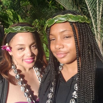 Experience Nutridge - My daughter and I after making our very own braided headbands out of tei leaves (I think) - Performing Arts Near Me - Honolulu, Hawaii Experience Nutridge - My daughter and I after making our very own braided headbands out of tei leaves (I think) - Performing Arts Near Me - Honolulu, Hawaii