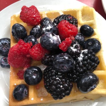 Buvette - Belgian Waffle: buttermilk waffle, berries & crème fraîche - French Near Me - New York, New York