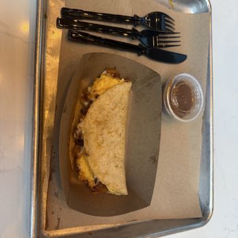 Taco Pegaso - Breakfast taco...potato egg and cheese - Tacos Near Me - Austin, Texas Taco Pegaso - Breakfast taco...potato egg and cheese - Tacos Near Me - Austin, Texas