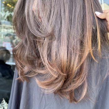 Wisp + Willow Salon - Face framing layers with long, u-shape in the back - Hair Salons Near Me - Yorba Linda, California Wisp + Willow Salon - Face framing layers with long, u-shape in the back - Hair Salons Near Me - Yorba Linda, California