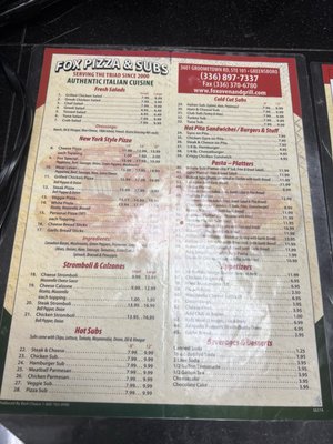 Menu photo 1 Fox Oven and Grill Greensboro, NC
