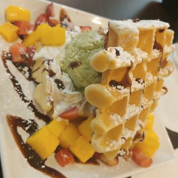 Icy Melon - Waffle dessert strawberry mango - Desserts Near Me - Edison, New Jersey Icy Melon - Waffle dessert strawberry mango - Desserts Near Me - Edison, New Jersey