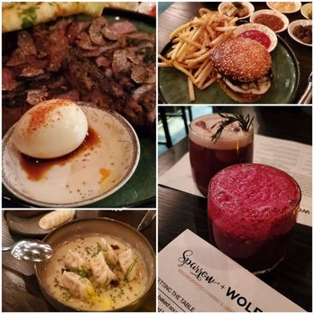 Sparrow + Wolf - Steak with banchan, burger with fries, crab dumplings, and drinks - New American Near Me - Las Vegas, Nevada Sparrow + Wolf - Steak with banchan, burger with fries, crab dumplings, and drinks - New American Near Me - Las Vegas, Nevada