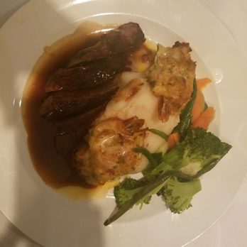 LouCas - Beef tenderloins with stuffed crab,  mashed potatoes and veggies.  #specialoftheday - Italian Near Me - Edison, New Jersey