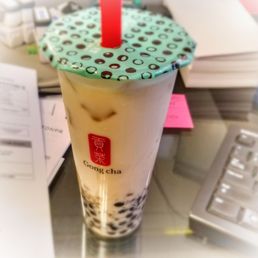 Green milk tea with bubble Green milk tea with bubble
