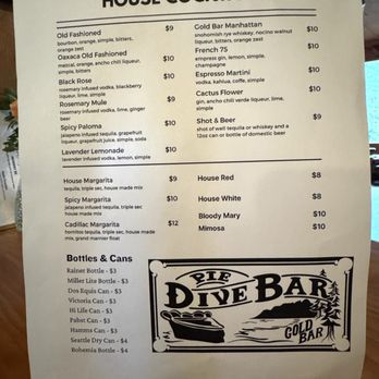 Pie Dive Bar - Menu page 2 of 2 - 9 November 2024 - Dive Bars Near Me - Gold Bar, Washington