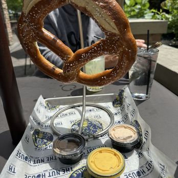 The Nut House Pub & Grille - Bavarian pretzel with sauces - Sports Bars Near Me - Kent, Ohio The Nut House Pub & Grille - Bavarian pretzel with sauces - Sports Bars Near Me - Kent, Ohio