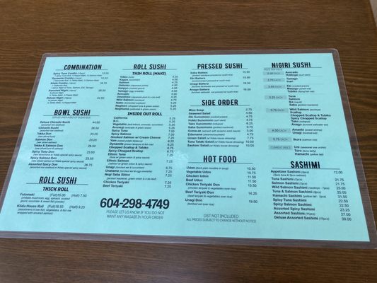 Menu photo 5 Sushi Bar Kilala Burnaby, BC Menu photo 5 Sushi Bar Kilala Burnaby, BC