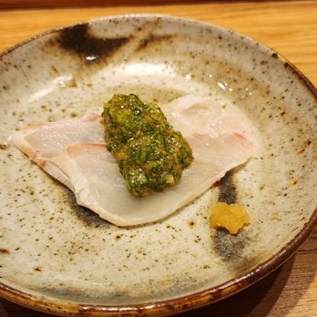 Icca - Japanese grouper sashimi with chopped okura - Japanese Near Me - New York, New York