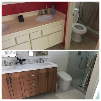 West Oaks Construction - Master bathroom before and after. - General Contractors Near Me West Oaks Construction - Master bathroom before and after. - General Contractors Near Me