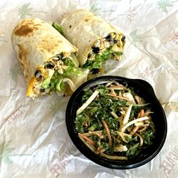 Caribbean Jerk Chicken Wrap and Kale Apple Slaw - Mmm!