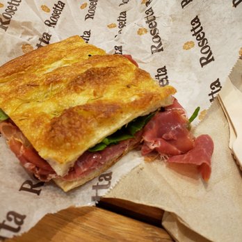 Rosetta Bakery - Prosciutto and ham sandwich on ciabatta bread. - Bakeries Near Me - Aventura, Florida