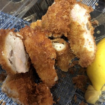 Koromo - Chicken katsu after I cut it. It is served whole. - Japanese Near Me - Aiea, Hawaii