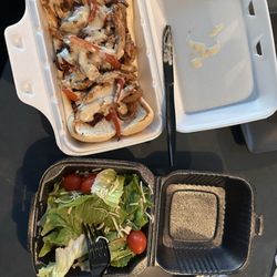 Chicken Philly and side salad.