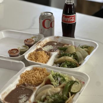 Tacos Bandits - 6. Fish Taco Plate and 5. Taco Plate (I ordered bottled coke separately) - Food Trucks Near Me - Kirkland, Washington Tacos Bandits - 6. Fish Taco Plate and 5. Taco Plate (I ordered bottled coke separately) - Food Trucks Near Me - Kirkland, Washington