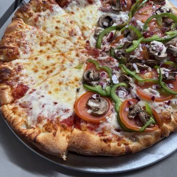 Warehouse Pizza - This is half cheese and half veggie - no olives. - Pizza Near Me - La Verne, California