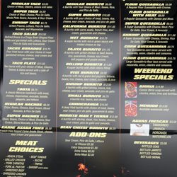Tacos El Gallo - Menu