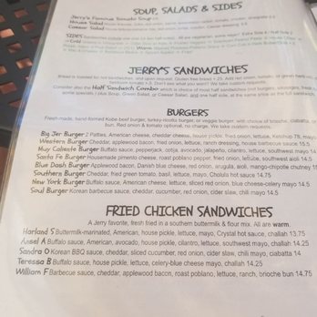 Jerry's - Menu - Sandwiches Near Me - Chicago, Illinois