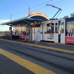 The Platform with the Light Rail Train  02-25-2024