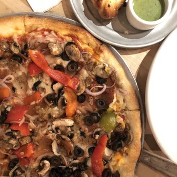 Bend Pizza Kitchen - Vegan supreme pizza and garlic knots with vegan pesto sauce. - Pizza Near Me - Bend, Oregon Bend Pizza Kitchen - Vegan supreme pizza and garlic knots with vegan pesto sauce. - Pizza Near Me - Bend, Oregon