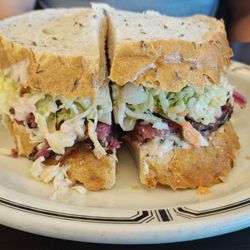 Langer's Delicatessen - #19 - Hot pastrami, cole slaw, Swiss cheese, and Russian dressing on double-baked rye bread