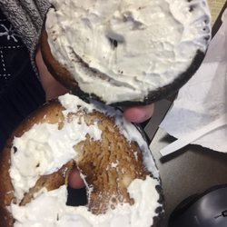 Dunkin' - "Lightly toasted, extra cream cheese"